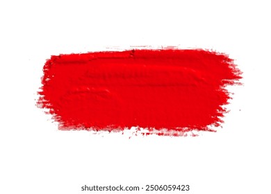 ruddy Paint brush stroke oil color. Art draw red brush isolated on white background