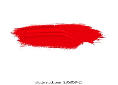 ruddy Paint brush stroke oil color. Art draw red brush isolated on white background