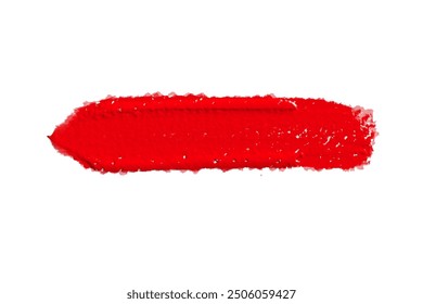 ruddy Paint brush stroke oil color. Art draw red brush isolated on white background