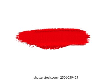 ruddy Paint brush stroke oil color. Art draw red brush isolated on white background