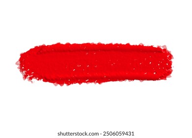 ruddy Paint brush stroke oil color. Art draw red brush isolated on white background