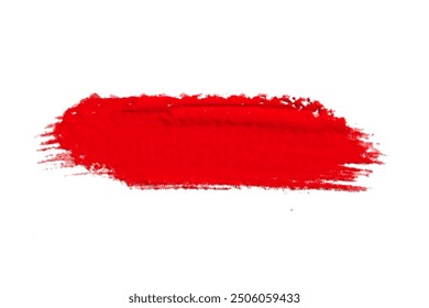 ruddy Paint brush stroke oil color. Art draw red brush isolated on white background