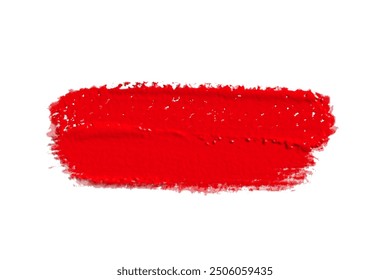 ruddy Paint brush stroke oil color. Art draw red brush isolated on white background