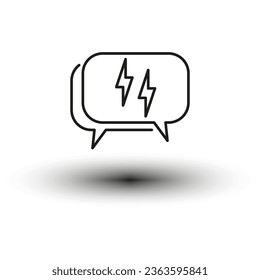 Rude answer icon. Flash message icon. Bad feedback symbol. Vector illustration. EPS 10.