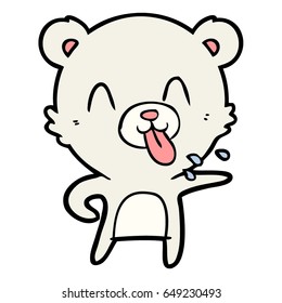 rude cartoon polar bear sticking out tongue