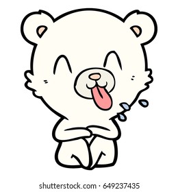 rude cartoon polar bear sticking out tongue