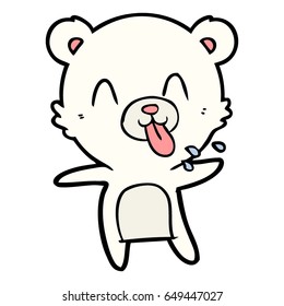 rude cartoon polar bear sticking out tongue