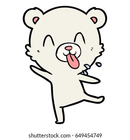 rude cartoon polar bear sticking out tongue