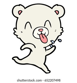 rude cartoon polar bear sticking out tongue