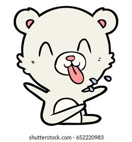 rude cartoon polar bear sticking out tongue