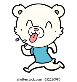 rude cartoon polar bear sticking out tongue