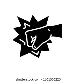 Rude decision black icon, concept illustration, vector flat symbol, glyph sign.