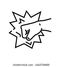Rude decision line icon, concept sign, outline vector illustration, linear symbol.