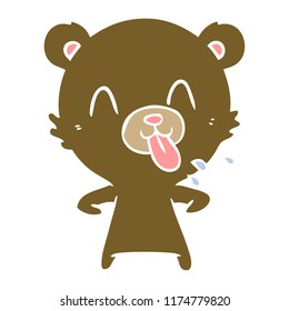 rude flat color style cartoon bear