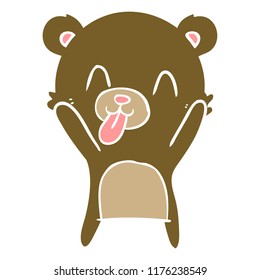 rude flat color style cartoon bear