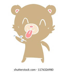 rude flat color style cartoon bear