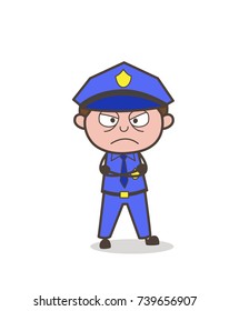 Rude Inspector Character Face Vector