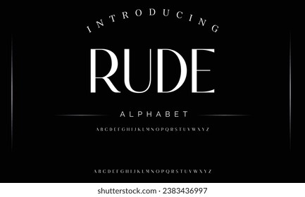 Rude luxury alphabet font. Typography urban style fonts for fashion, retail, feminine, beauty care, jewellery logo design