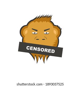 Rude monkey. Censored monkey sticker. Don't need to be rude.