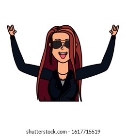 rude motorcyclist woman avatar character vector illustration design