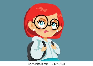 Rude School Girl Sticking her Tongue Out Vector Cartoon. Student misbehaving defying and refusing to respect and act with good manners
