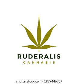 ruderalis cannabis logo vector icon illustration