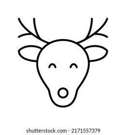 rudolf deer editable stroke icon, Smart stroke icon