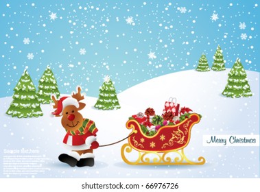 rudolf  and sledge