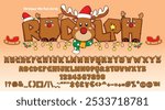 Rudolph character christmas ornament alphabet