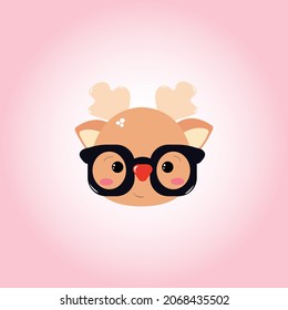 Rudolph The Cute Nerdy Reindeer Christmas