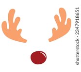 rudolph deer bando element, editable size and color vector eps file