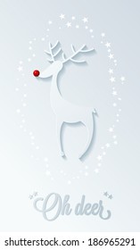 rudolph red nose reindeer, christmas illustration