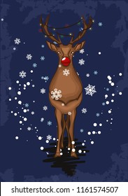 Rudolph red nosed reindeer illustration