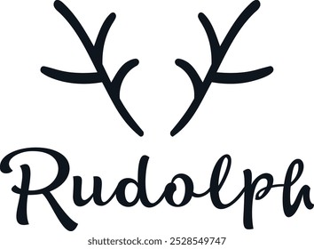 Reno de Rudolph. Navidades renos nombres Ilustraciones vectoriales