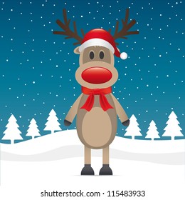 Rudolph Reindeer Red Nose And Hat