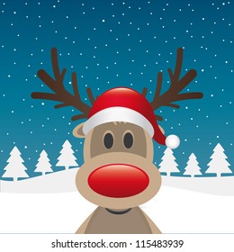 Rudolph Reindeer Red Nose And Hat