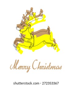 Rudolph Reindeer Xmas Greeting Vector