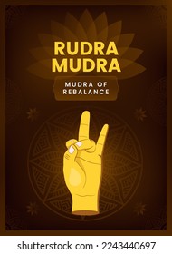 Rudra Mudra Hand Gesture - Vector illustration