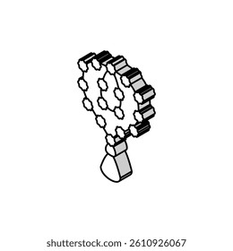 rudraksha beads isometric icon vector. rudraksha beads sign. isolated symbol illustration