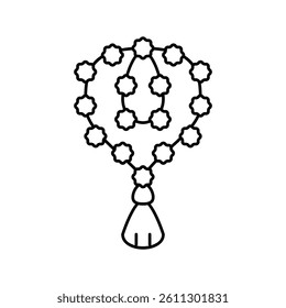rudraksha beads line icon vector. rudraksha beads sign. isolated contour symbol black illustration