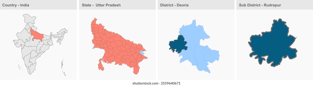 Rudrapur map, Deoria District, Uttar Pradesh State, Republic of India, Government of  Uttar Pradesh, Indian territory, Eastern India, politics, village, tourism