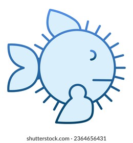 Ruff fish flat icon. Sharp fish blue icons in trendy flat style. Seafood gradient style design, designed for web and app. Eps 10