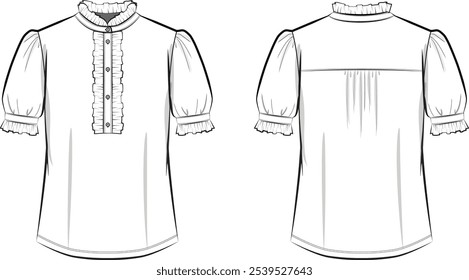 A Ruffle Front Jersey Top