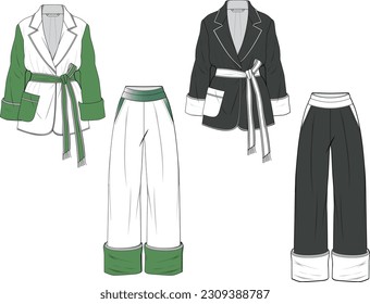 Ruffle Skirt Flat sketch technical drawing vector illustration template