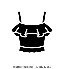 Ruffled Camisole Top Icon Isolated On White Background 