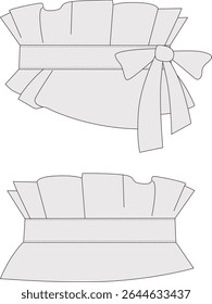 Desenho técnico da cintura do obi rugoso