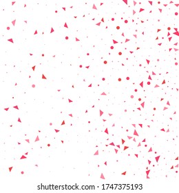 Rufous Confetti Year. Fuchsia Party Texture. Red Birthday Card. Coral Falling Year. Scarlet Illustration Wedding. Pink Decoration Holiday. Celebrate Graphic.