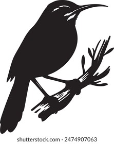 Rufous Hornero silhouette vector illustration.eps