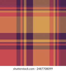 Rug background textile fabric, celtic plaid tartan seamless. Trousers vector check texture pattern in red and orange colors palette.