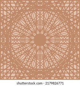 Moderno cuadrado beige rug que parece hilo entrelazado o flor. Ilustración vectorial.